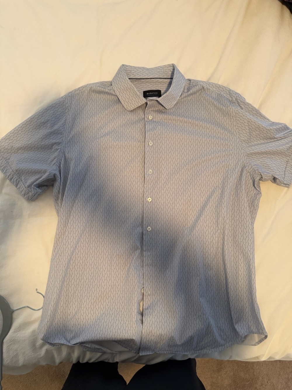 Club Room Light Blue Short Sleeve Casual Button-Down Shirt